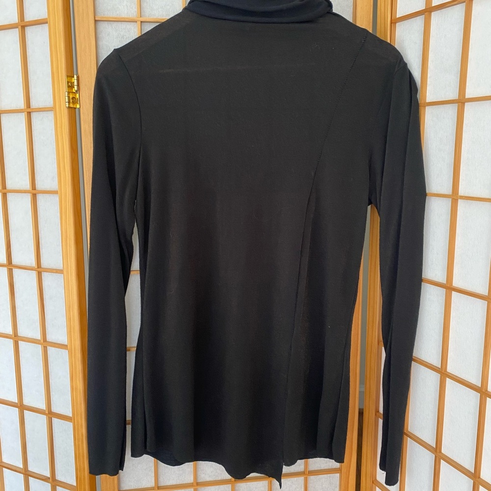 Luukaa Black Long Sleeve Funnel Neck Top